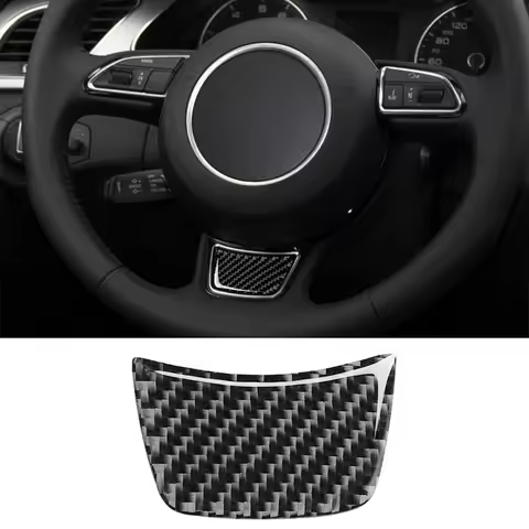 Car Steering Wheel Sticker Trim Carbon Fiber Decoration Allroad Sportback Auto Accessories For Audi 