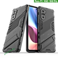 Redmi K40 / K40 Pro / Poco F3 iron man ver 2 shockproof case with back support for watching movies
