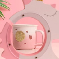 [Starbucks Mug] Starbucks Mug 2021 Pink Cherry Blossom Bronze Medal Mug Bronze Ceramic Mug Coffee Mu