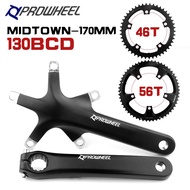 Prowheel Bicycle 170mm Crankset 130BCD 46T 56T Chainring Single Plate for Folding Bike Crankarm Ligh