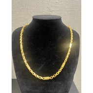YG044-Cutting Ancient Coin Bar 916 Gold Necklace