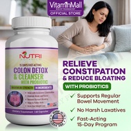 Nutri Botanics Colon Detox Constipation Relief Bloating Supplement - Colon Cleanse, Detox - 60's