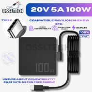 20V 5A TYPE-C 100W Compatible For EliteBook 1040 G8 G9 G10 G11 860 G9 ZBook Firefly 14 G11 ZBook Pow
