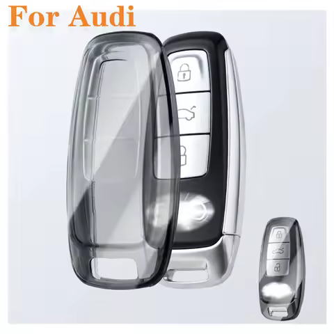 Transparent TPU Car Remote Key Case Cover Fob ShellFor Audi Q8 RSQ8 A6 C8 S6 RS6 A7 S7 RS7 A3 8Y A8 