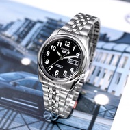 SEIKO 5 Automatic รุ่น SNK381K1 นาฬิกาข้อมือผู้ชายสายแสตนเลสสีเงิน หน้าปัดดำ- ของแท้ 100% ประกันสินค้า 1 ปีเต็ม