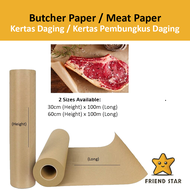Gulung Kertas Daging / Brown Butcher Paper Roll Uncoated (60cm x 100meter & 30cm x 100 Meter) / Meat