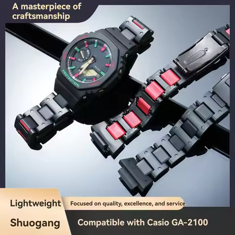 For Casio Farmhouse Oak Series Exclusive Plastic-Steel Custom Lightweight Straps for GA-2100, GA-B21