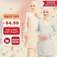 ZOE ARISSA baju raya HAJI 2024 viral Printed Floral Lace Fiorella corak bunga Ruffle vintage kurung klasik terbaru 2024