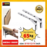 Bracket Engsel Siku Meja Lipat Dinding 8 10 12inch 2pcs Stainless 65kg - 10 inch