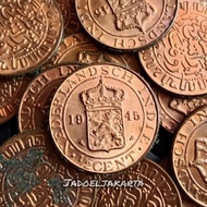 New Uang Kuno Luster Koin 0,5 Sen 1/2 Cent Nederlandsch Indie 1945