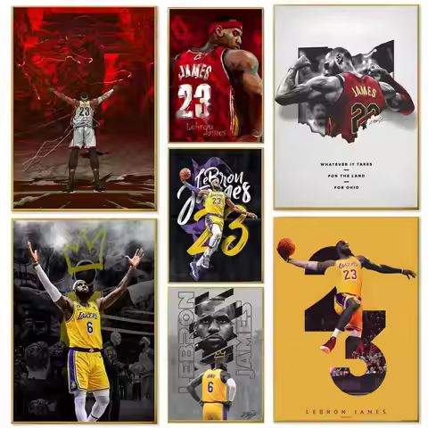 Basketball L-LeBron J-James Poster Wall art print art suitable for living room bedroom bar parlor ho