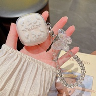 Flower Earphone Case Compatible with Baseus BD1 Butterfly Bracelet Flower Transparent Waterproof Sof