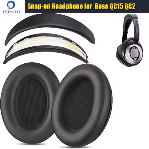 QC15 Snap On Headband + Earpads Kit for Bose QuietComfort 15 & 2 QC15 QC2 Headstrap Head Band Ear Pa