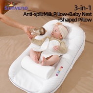 SUNVENO Multifunction 3 in 1 Baby Anti-spill Milk PillowNewborn Anti choking milk Feeding MattressesInfant Bed Nest with Head Shape pillow for 0-3years