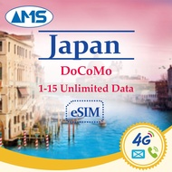 Japan esim docomo 1-15 Days  Unlimited Data 4G High Speed DataJapan SIM Card docomo Prepaid sim card