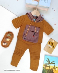 Setelan Anak Laki - Laki / Baju Bayi Laki- Laki Model Hoodie Lengan Pendek Celana Panjang Ada Kanto