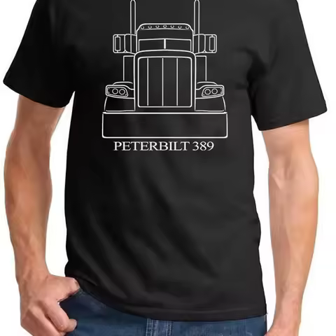 Peterbilt 389 Semi Truck Classic Front End Design T Shirt New