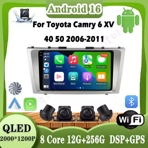 9 inch For Toyota Camry 6 XV 40 50 2006-2011 Car Video Radio Player Navigation GPS Wireless Carplay 
