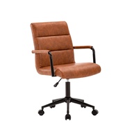 [特價][E-home]Paavo帕沃工業風復古扶手電腦椅-棕色棕色
