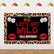 Leopard Themed 23th Birthday Backdrop -Leopard Print Patch 23th Birthday Party Decorations, Photo Bo
