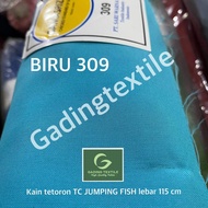 ( per setengah meter ) Kain tetoron JUMPING FISH SARIWARNA meteran lebar 115 cm bahan spanduk pecel 