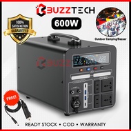 BuzzTech 600W Portable Power Station AC 220V Output Large Capacity Battery Generator Powerbank Campi