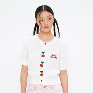 JELLY BUNNY เสื้อถักแขนสั้นแต่งชาร์มเชอร์รี รุ่น B25WGWB010