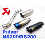 Exhaust MODENAS PULSAR NS200 RS200 Slip On Piping Stainless Steel Akrapovic Muffler Ekzos Motor Acce