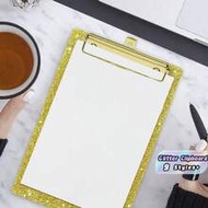 1pc Standard Letter Size A5 Size 4x6 Inch Acrylic Glitter Clipboard With Gold Clips Fashion Glitter 