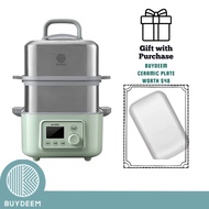 Buydeem 2 Tier Multifunctional Food Steamer(Steam/Stew/Defrost) Free Ceramic Plate worth $48