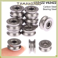 TAMAKOJIGO 1/5Pcs Ball Bearing, U624ZZ V624ZZ U Groove V Groove Pulley Bearing, Carbon Steel Bearing