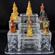 Acrylic Laser Engraved Amulet Display Stand Altar For Thai Amulets, Pendants and Takruts, Mini Bucha