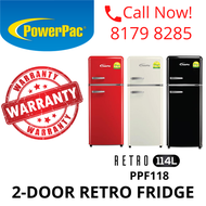 114L 2-DOOR RETRO FRIDGE MINI FRIDGE (PPF118)