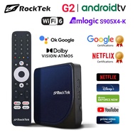 RockTek G2 4K Android TV 14 ATV Stream Box Netflix Google Certified Amlogic S905X4-K Support DTS Dol
