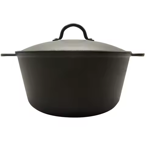HANSMART 5.2Qt Lightweight Cast Iron Dutch Oven With Lid, Honeycomb Base Nonstick Pot, Induction Com