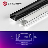 BTF-LIGHTING 10m U-shaped Aluminum profile led lighting 17.4 mm*7mm LED light housing LED diffuser f