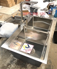 [CHẬU ĐÚC] Combo Chậu Rửa Chén Bát INOX 304 N5 8245 NA.GRAND Phương Nam Phát và Xả chậu Thoát Nước