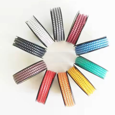 Cable Marker Cable Sleeve EC-0 EC-1 5000pcs Wire Marker Cable Management Colored Wire insulation PVC
