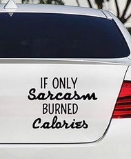 If Only Sarcasm Burned Calaries Motivational Inspirational Relationship Quote Window Laptop Vinyl Decal Decor Mirror Wall Bathroom Bumper Stickers for Car 7” Inches