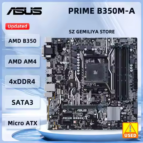 ASUS PRIME B350M-A Motherboard AMD B350 Socket AM4 DDR4 64GB Micro ATX PCI-E 3.0 support Ryzen 7 570