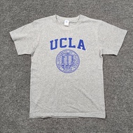 เสื้อยืดคอกลมแขนสั้นผ้าฝ้ายแท้ทรงหลวมสไตล์ฤดูร้อน UCLA เสื้อสเวตเตอร์สตรีทสไตล์สตรีทสำหรับผู้ชาย เสื