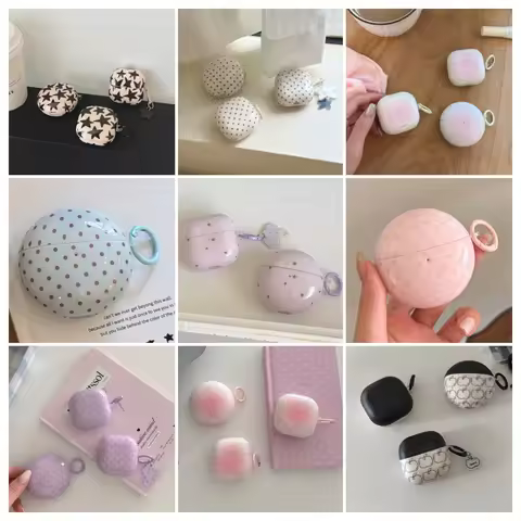 Ins Cute Star Polka dots Earphone Case for Huawei Freebuds 5i 6i 7i SE 3 2 SE3 Huawei Free Clip 2 1 