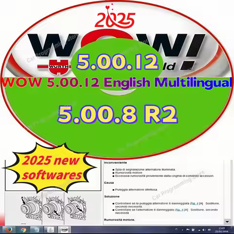 2026 Hot Sale Wurth WOW V5.00.12 & V5.00.8 R2 Multi-Language Car Diagnostic Software with Keygen for