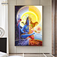 Shiva Wall Art Oil Painting Indian God Poster Indian God Living Room Religious Decorative Painting
