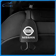 Ciscos Leather Car Seat Back Multifunctional Hook Car Interior Accessories For Nissan Note GTR Qashqai Serena NV350 Kicks