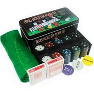 Poker chip set with numbers and imported mat (poker chips)