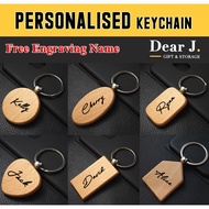 Personalised Wooden Keychain / Personalised Gift/ Christmas Gift / Xmas Gift [Dear J]