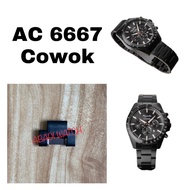 HITAM Alexandre Christie Original AC 6667 Black Men's Watch Chain Strap Connection