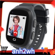 【A-NH】Black Kids Smart Watch Silicone Kids Smart Watch with GPS Tracker &amp; Video Calling, One-Key SOS Call Voice Chat Camera GPS Tracker Watch for Kids