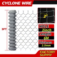 6 Meters Galvanized Cyclone Wire Mesh Roll Fence Chain Link Design Mesh Wire Net Gate Door Fence